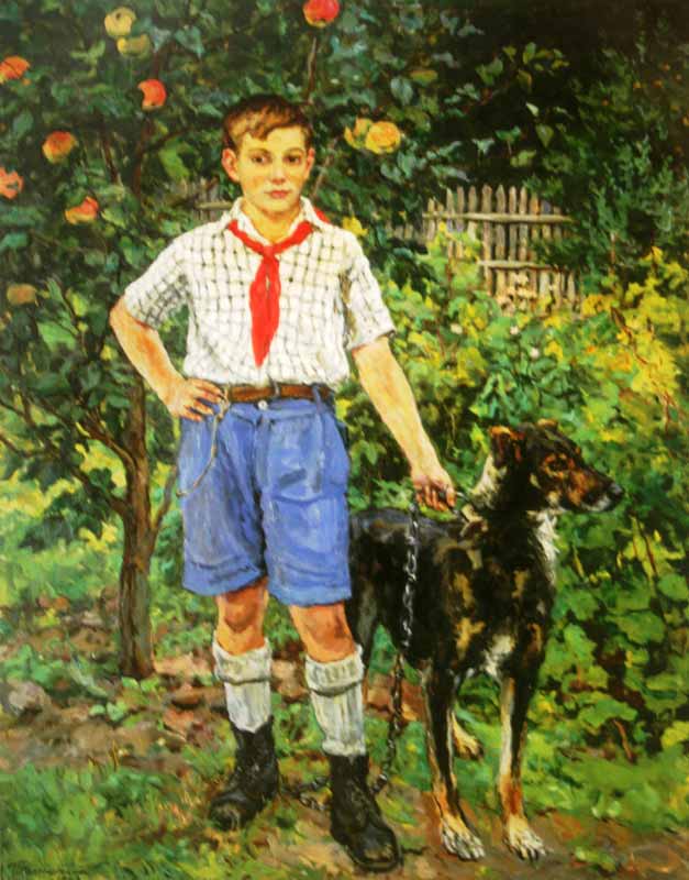 Андрон с собакой (Andron with a dog), 1949