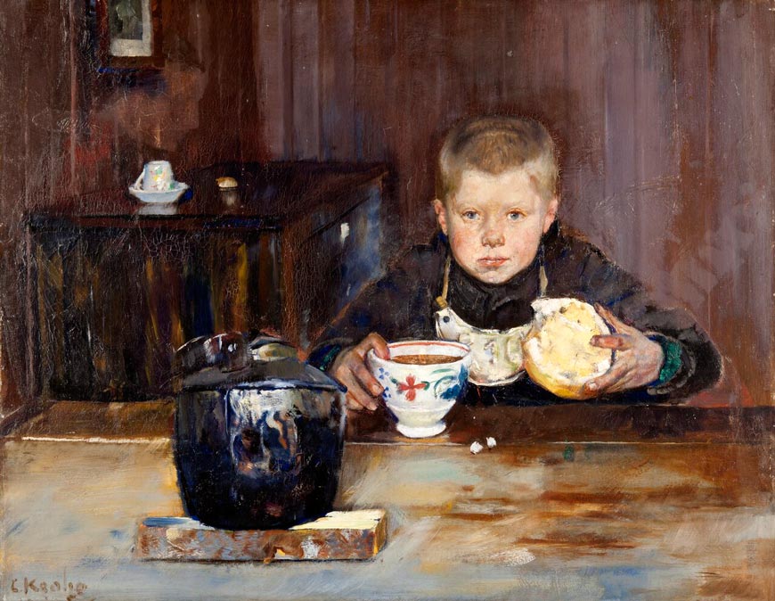 Springpojke dricker kaffe (Мальчик-посыльный, пьющий кофе), 1885