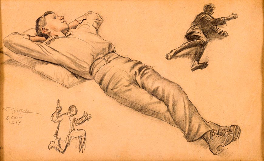 Лежащий мальчик / Кирилл Борисович Кустодиев (Lying down Boy / Kirill Borisovich Kustodiev), 1917