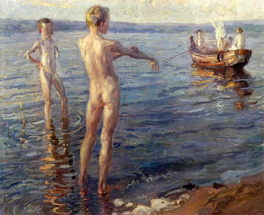 Sommerabend am See or Badende Knaben (Летний вечер на озере или Купающиеся мальчики), 1904