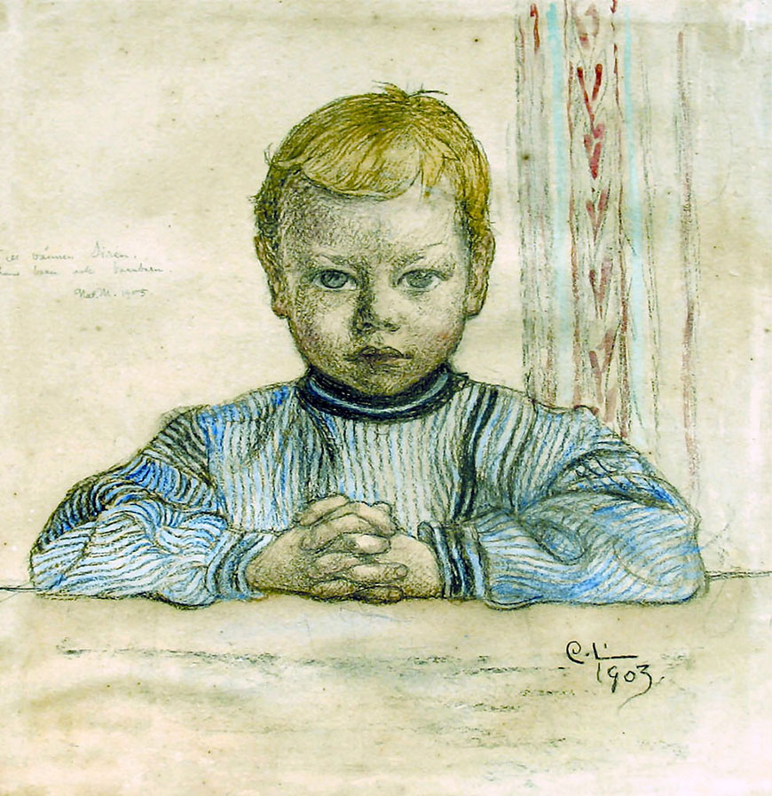 The First Lesson. Study of Esbjörn (Первый урок. Эскиз Эсбьёрна), 1903