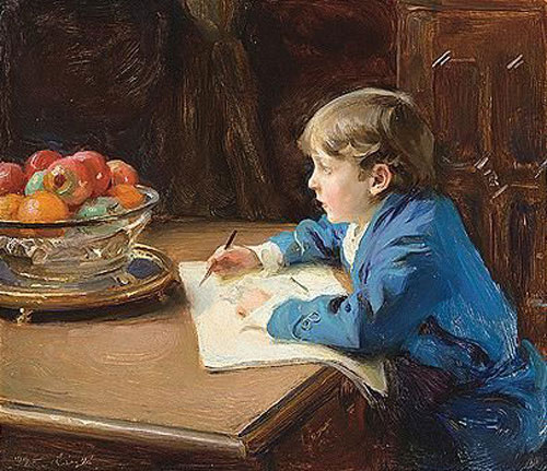 The Young Artist; a portrait of his son, Johnny de Laszlo (Юный художник; портрет сына художника, Джонни де Ласло), 1919 