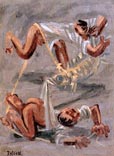 Два мальчика, играющие с рыбой