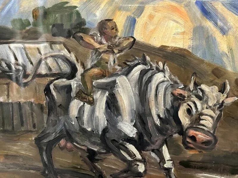 Boy Riding a Bull (Мальчик верхом на быке)