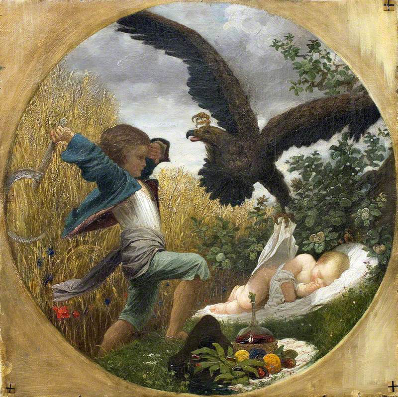 A Boy Defending a Baby from an Eagle (Мальчик, защищающий ребёнка от орла), c.1850