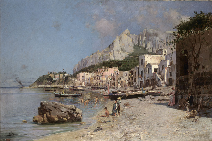 Sulla spiaggia-Marina Grande a Capri (На пляже Марина-Гранде на Капри), 1887