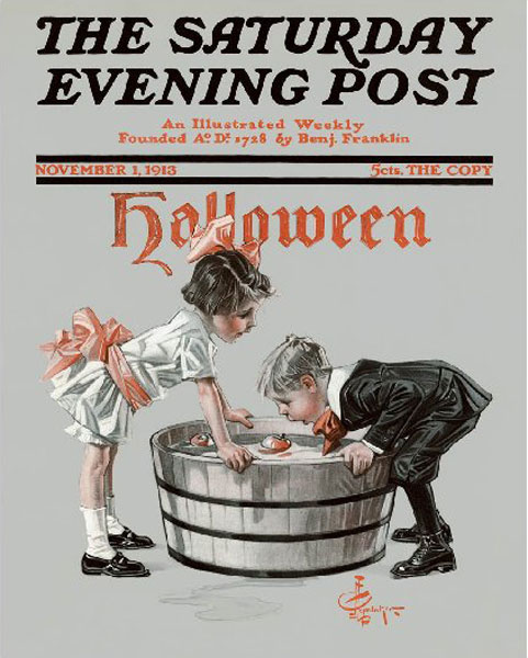 Halloween, Bobbing for Apples (Хэллоуин, гадание на яблоках), 1913