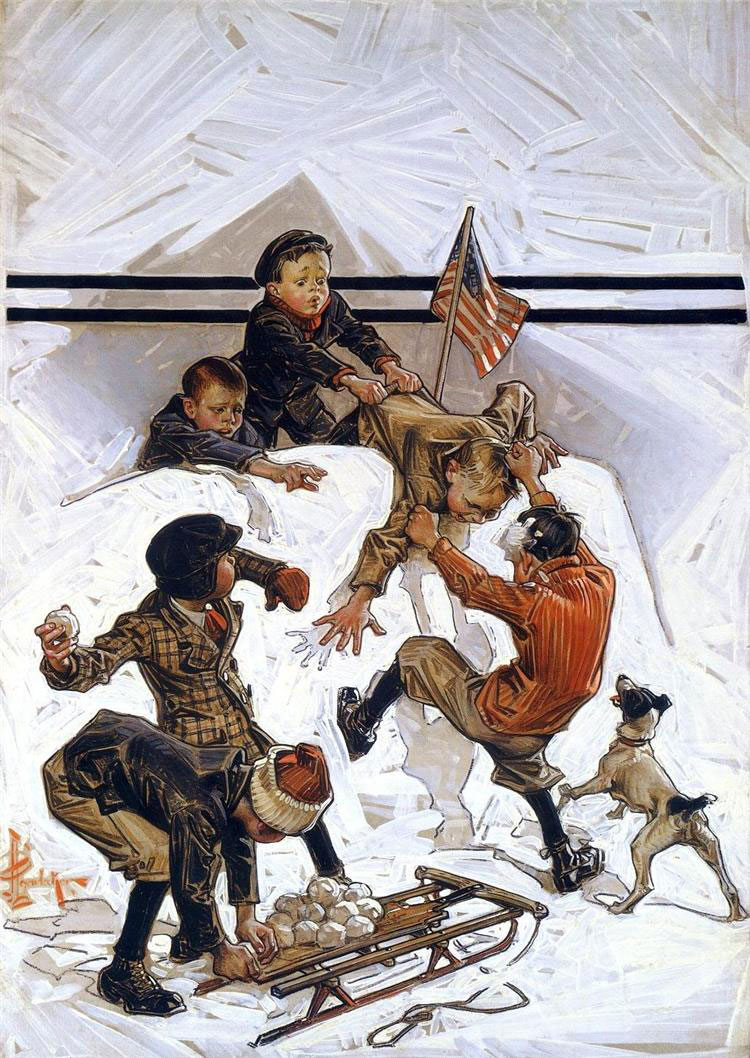 Snowball Fight at Snowfort (Снежная война в снежном форте), 1911