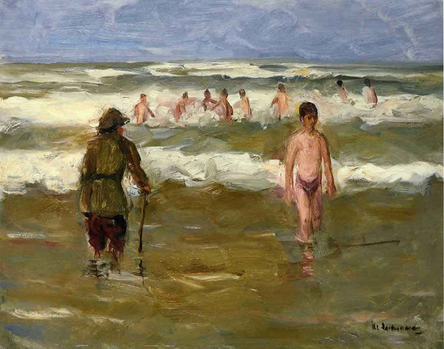 Boys Bathing with Beach Warden (Купающиеся мальчики на берегу Вардена), 1907