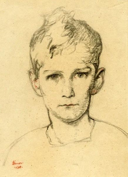 Knabenkopf / Bildnis Carl Walter Liner (Голова мальчика / Портрет Карла Вальтера Линера), 1920