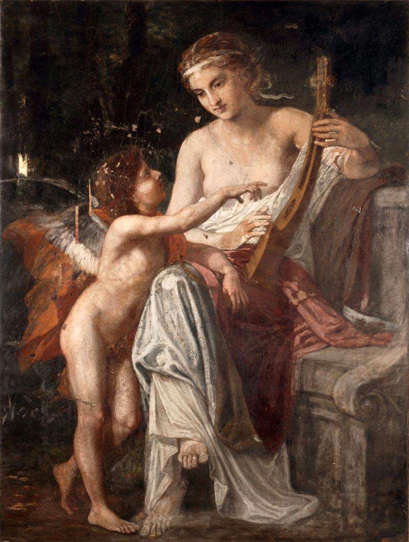 Amor and the Muse (Амур и Муза), before 1876