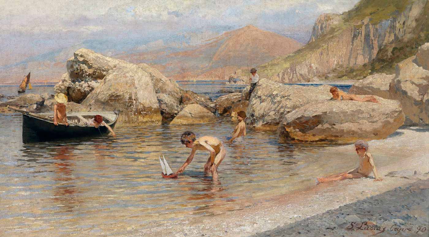 Boys Bathing on Capri (Купающиеся мальчики на Капри), 1890