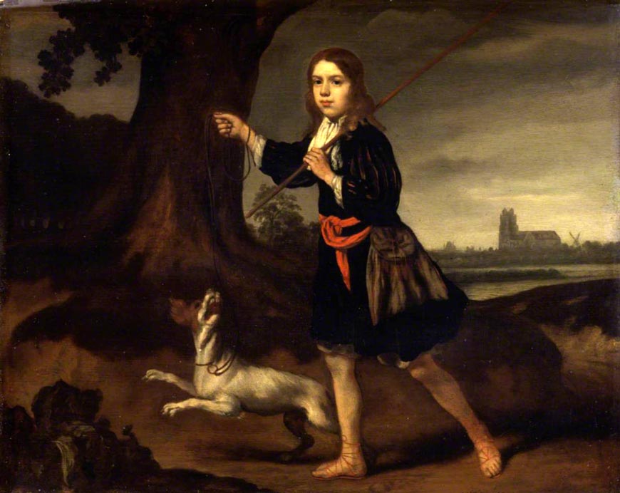 A Young Boy with His Dog in a Landscape (Мальчик с собакой на фоне пейзажа), 1662