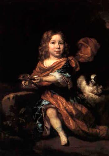 Portrait of a young boy with a spaniel (Портрет мальчика со спаниэлем), 1687