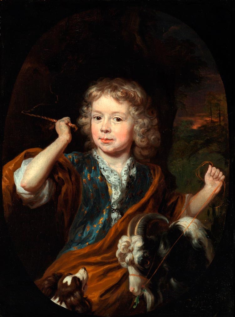 Portrait of Anthony de Sadelaer as a boy, with a goat and a dog (Портрет Энтони де Саделера в детстве с козой и собакой)