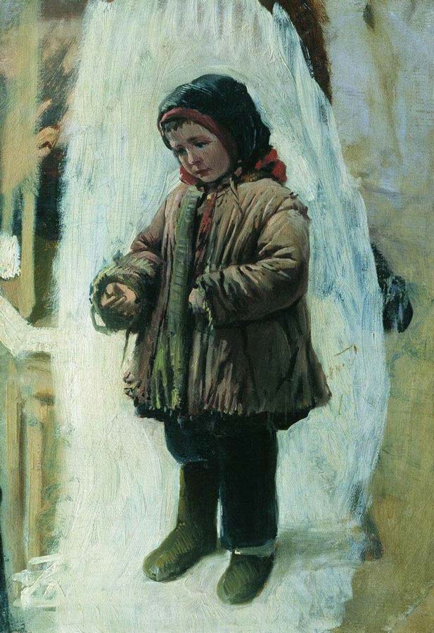 Peбeнoк нa cнeгy (Child on the snow)