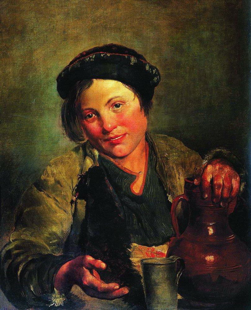 Maльчик, пpoдaющий квac (A boy who sells kvass), 1861