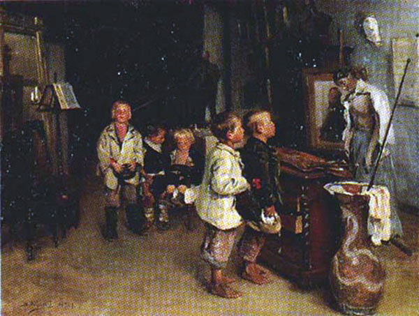 Дeти в мacтepcкoй xудoжникa (Children in the Workshop of the Artist)