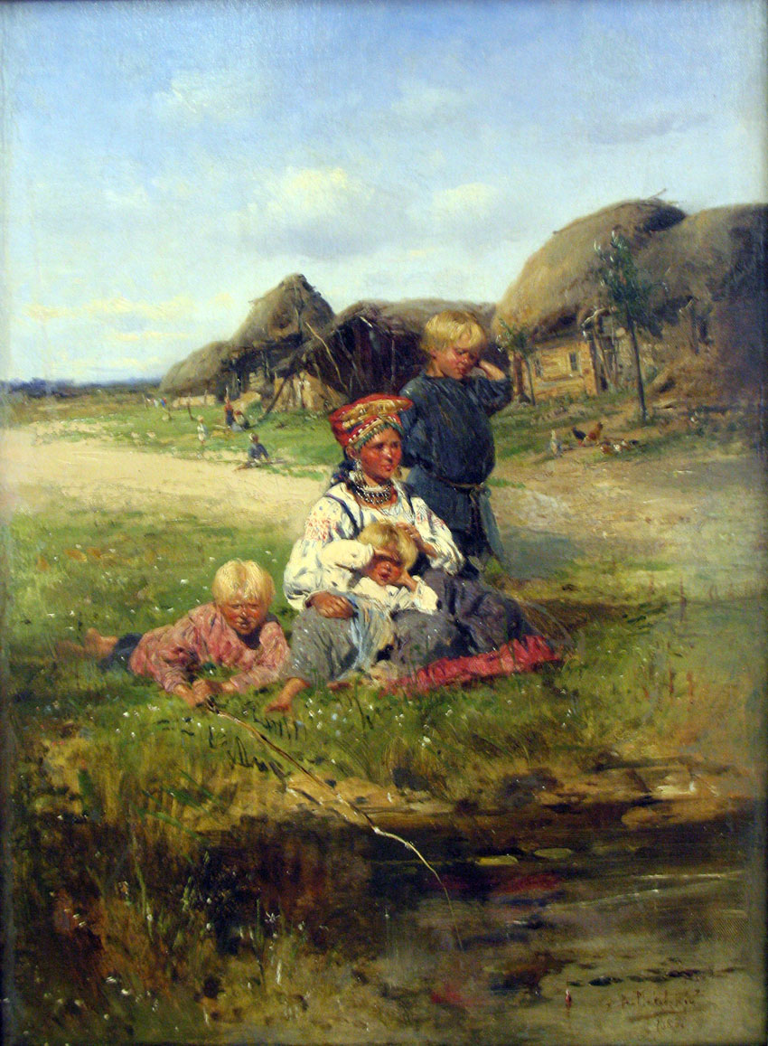 Kpecтьянкa c дeтьми (Maid with children), 1883