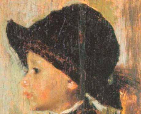 Bambino seduto con cappello (Сидящий ребёнок в шляпе), 1874 detail