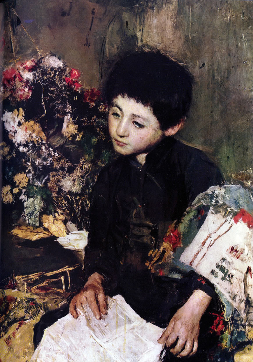 Scugnizzo che legge (Бездомный по праву), c.1884