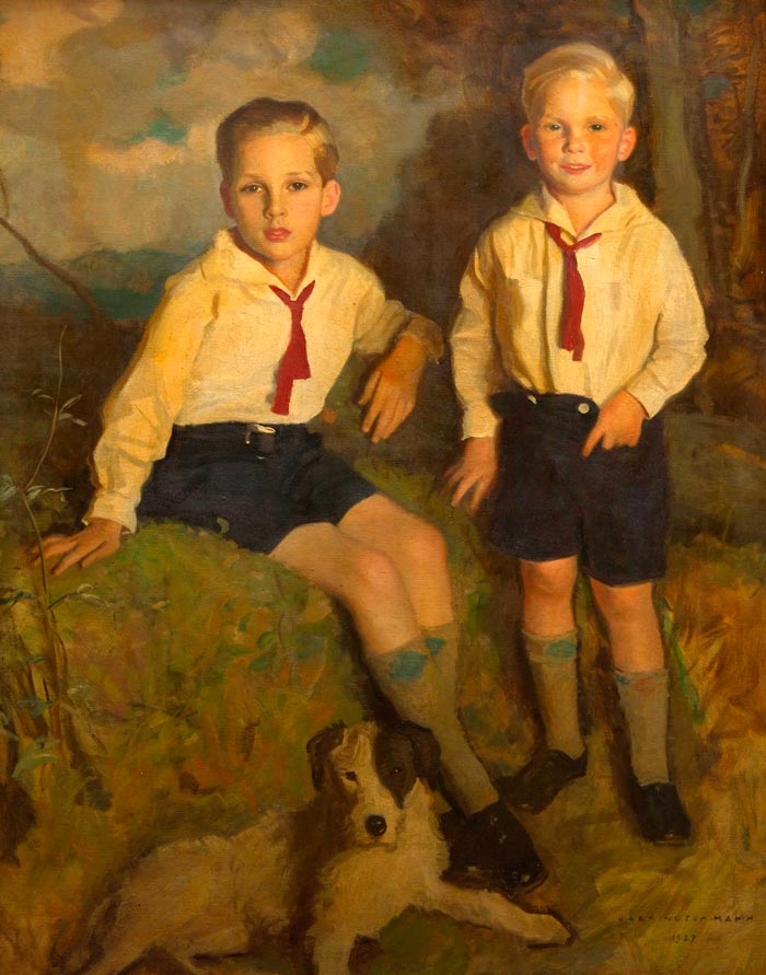 Portrait of two boys and a dog (Портрет двух мальчиков и собаки), 1927