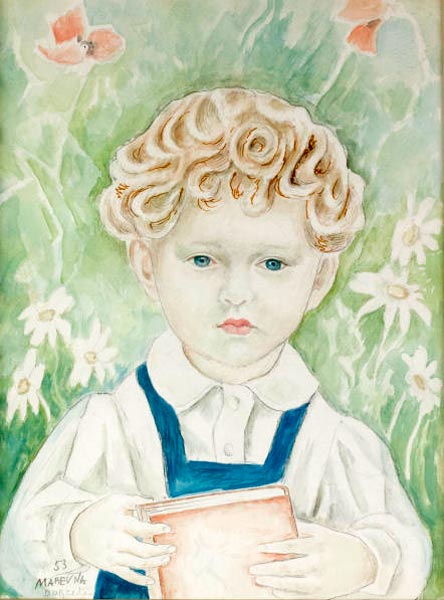 Head and shoulders of a young boy with a book, Dorcete (Бюст мальчика с книгой. Дорсет), 1953