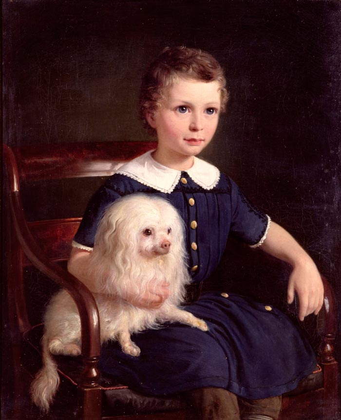 Study of a boy with pet dog (Эскиз мальчика с собакой), 1860