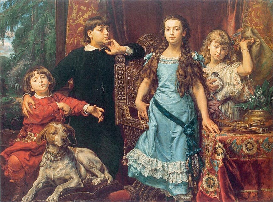 Portret czworga dzieci artysty (Портрет четверых детей художника), 1879