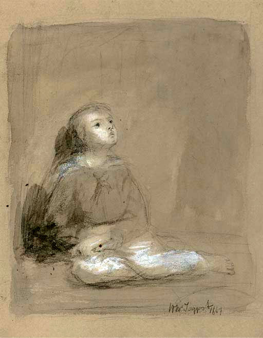 Sketch of a young boy, seated (Эскиз мальчика, сидящего), 1867