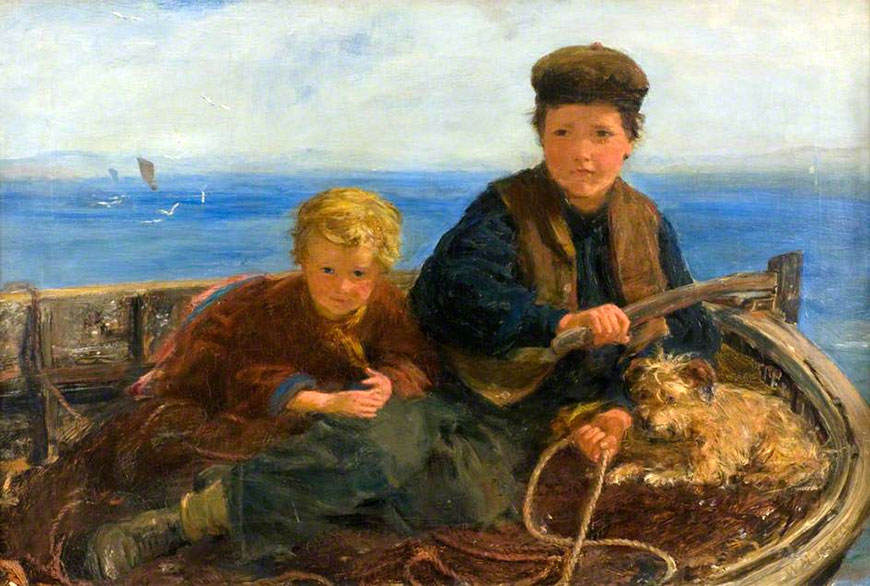 Two Boys And A Dog In A Boat (Два мальчика и собака в лодке), c.1871