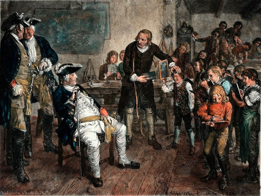 Frederick William I in a school (Фредрих Вильгельм I, король Прусский, в школе), 1858