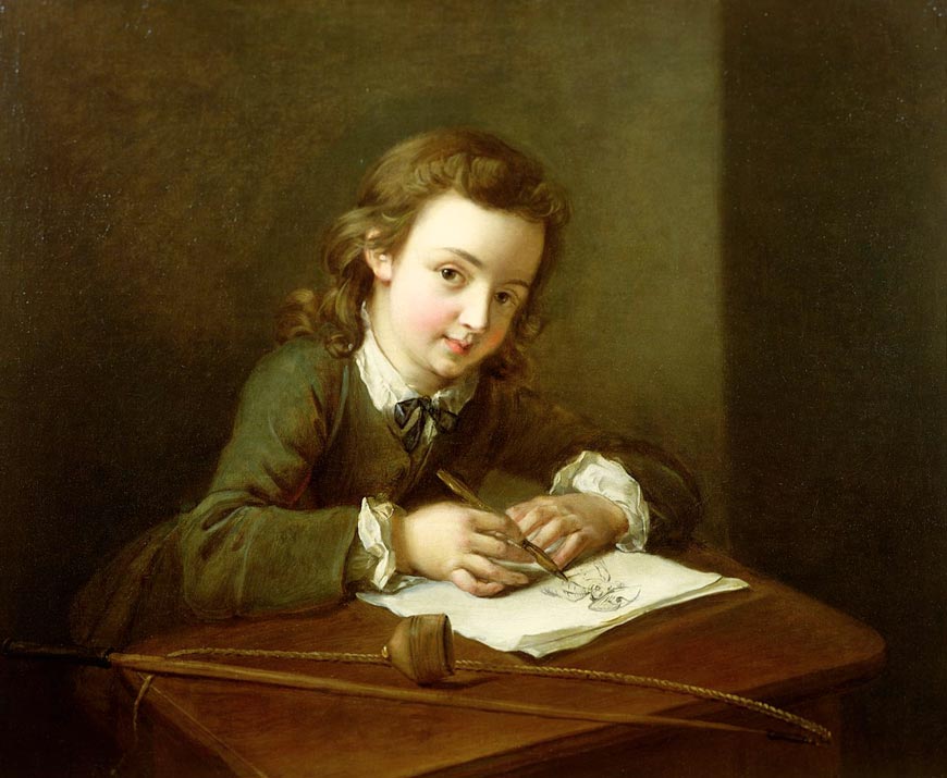 Boy Drawing at a Table (Мальчик, рисующий за столом)
