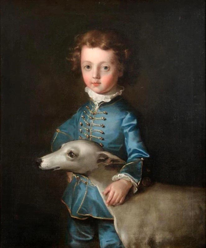 Portrait of Sir Walter Vavasour, Bt., when a young boy with his greyhound beside him (Портрет сэра Уолтера Вавасура, кавалера ордена Британской империи, в детстве, рядом с его борзой)