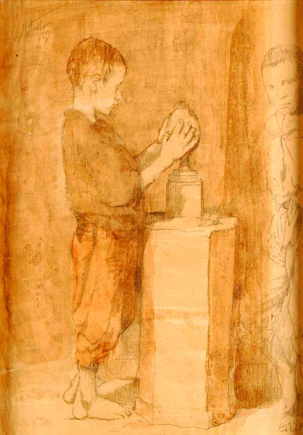 Child with urn (Ребёнок с урной), 1950