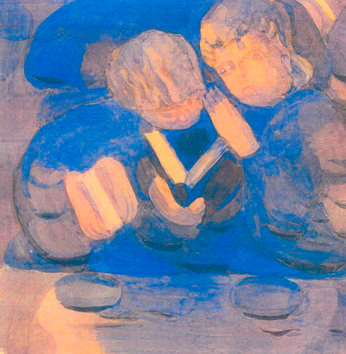 Boys leaning towards each other (Мальчики, склонившие к друг другу головы), 1919