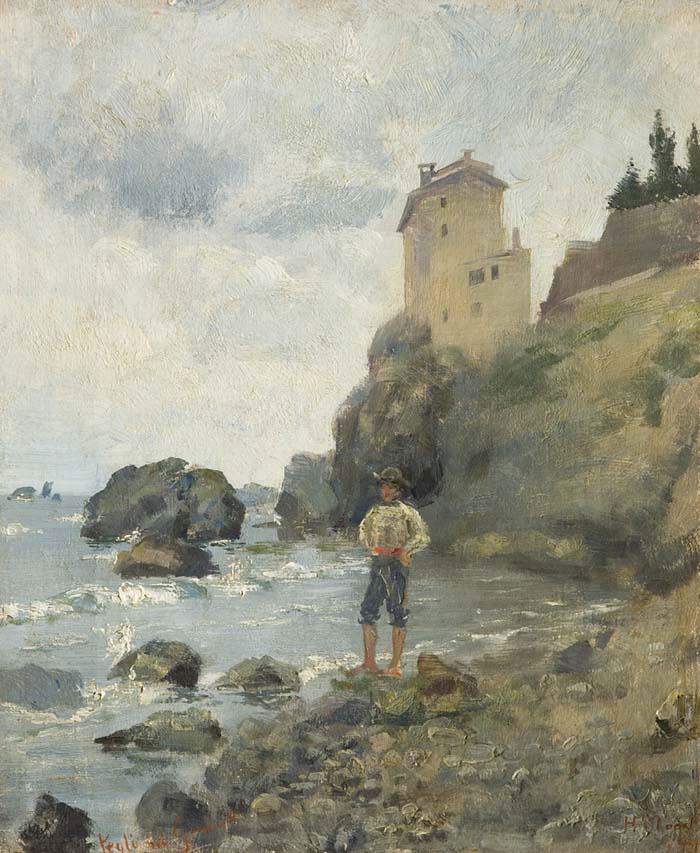 Knabe in Küstenlandschaft, Genua (Мальчик на побережье, Генуя), 1894