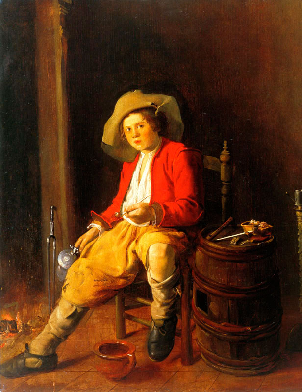 Boy holding a tankard and a pipe (Мальчик, который держит кружку и трубу), c.1627-1628