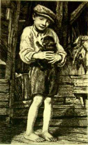 Boy with dog (Мальчик с собакой)