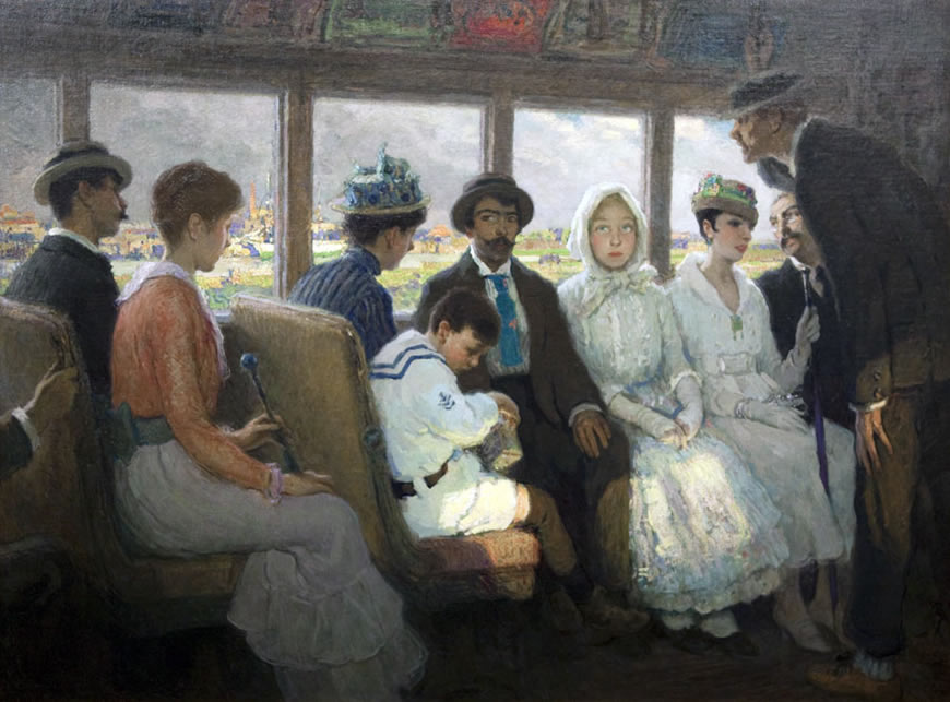 An Out of Town Trolley (В городском трамвае), 1916