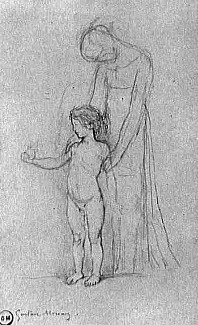 Femme et enfant nu (Женщина с обнаженным ребёнком), XIX