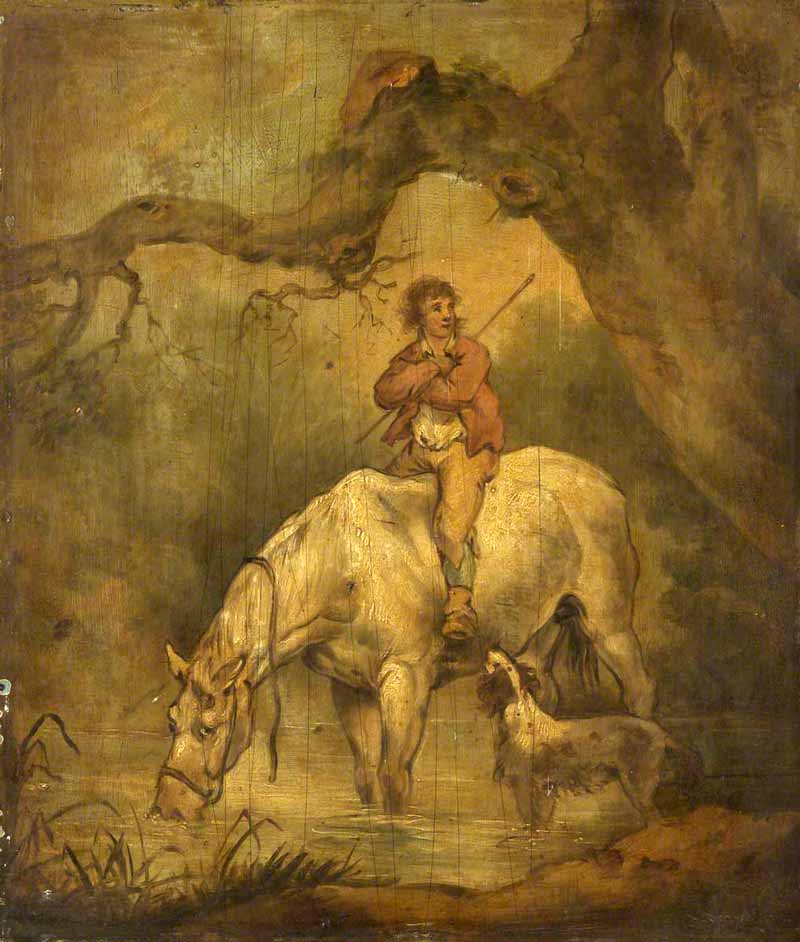 Boy Seated on a Drinking Horse (Мальчик, сидящий на пьющей лошади), c.1790