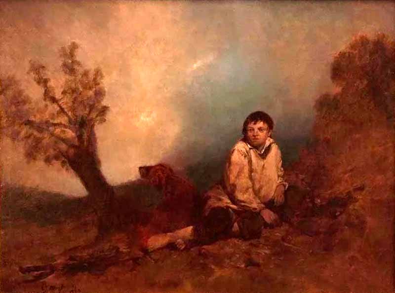 Young boy resting with dog (Мальчик, отдыхающий с собакой), 1796