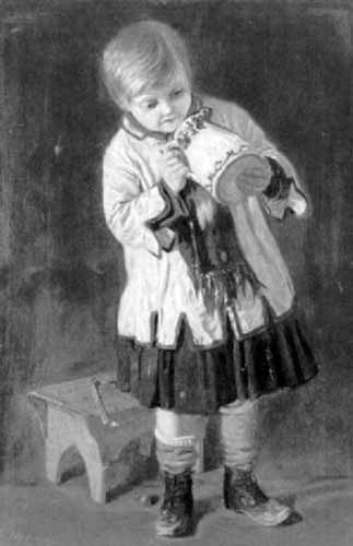 Boy with empty milk jug (Мальчик с пустой кружкой для молока)