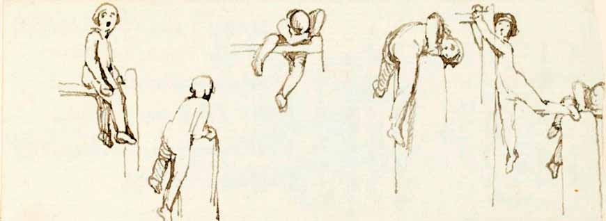 Studies of climbing figures (Эскизы карабкающихся фигур), 1830s 