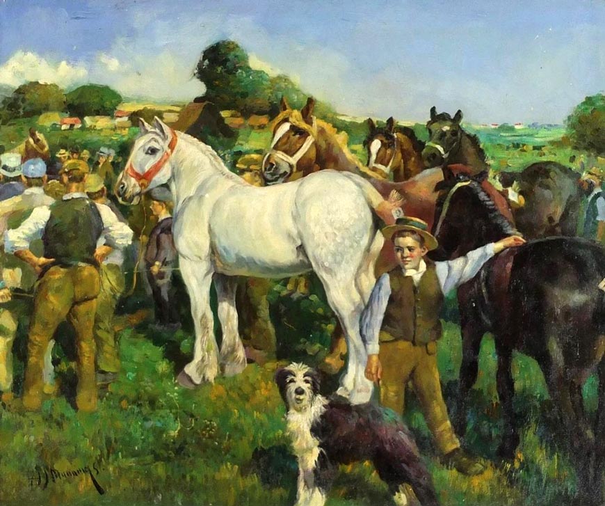 The auction at Laverham Horse Fairs (Аукцион на ярмарке лошадей в Лаверхэме)