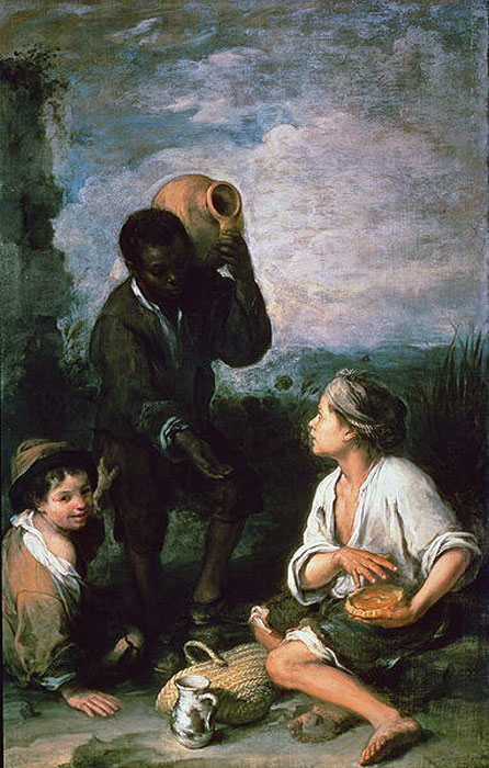 Two Peasant Boys and a Negro Boy (Два крестьянских мальчика и негритёнок), c.1668-1670