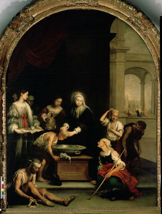 St.Elizabeth of Hungary tending the sick and leprous (Св.Елизавета Венгерская, ухаживающая за больными), c.1671-1674