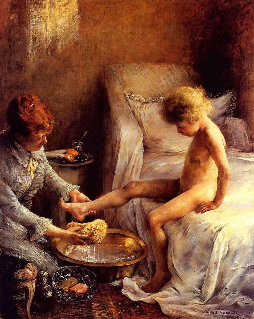 Reine Goeneutte Washing the Young Jean Guerard in the Artist's Studio (Рейне Гёнётт моет юного Жана Гёрара в мастерской художника), 1889