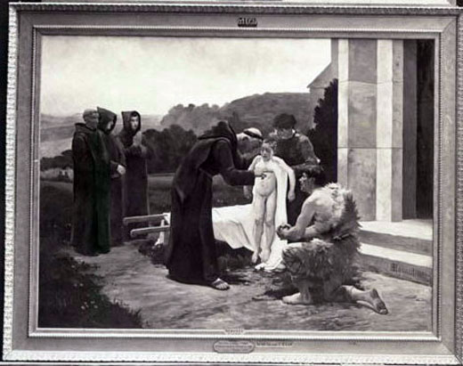 Resurrection d'un enfant par saint Benoоt (Воскрешение ребёнка Св.Бенедиктом Нурсийским), 1880